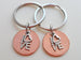 Double Keychain Set 2009 Penny Keychains with Love Charm; 13 Year Anniversary Gift, Couples Keychain