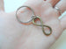 Double Keychain Set Bronze Infinity Symbol Keychain - You and Me for Infinity; Couples Keychain Set