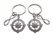 Double Keychain Set, Compass & BFF Infinity Charm Keychains, Best Friend Gift