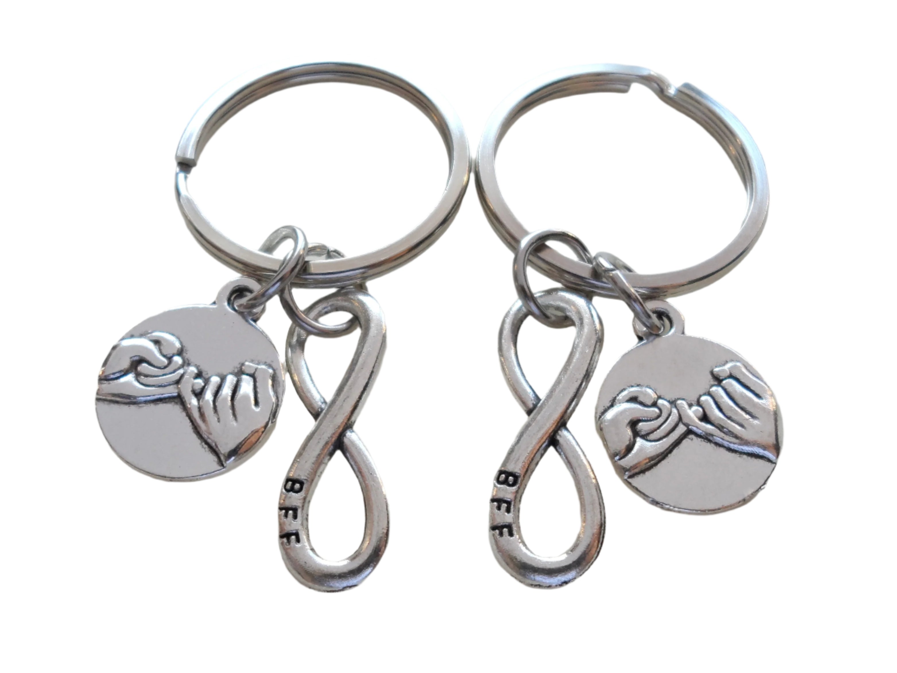 Double Keychain Set, Pinky Promise BFF Infinity Best Friend Gift