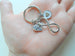 Infinity Symbol Keychain with "For Keeps" Heart & Heart Charm- You & Me For Infinity; Couples Keychain