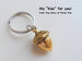 Elongated Golden Acorn Keychain - Peter Pan's Kiss