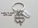 Employee Appreciation Gifts • "Thank You" Tag & Silver Clover Keychain by JewelryEveryday w/ "Lucky to work with you!" Card