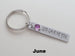 Engraved "God Gave Me You" Stainless Steel Tag Keychain with Birthstone Charm