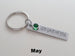 Engraved "God Gave Me You" Stainless Steel Tag Keychain with Birthstone Charm