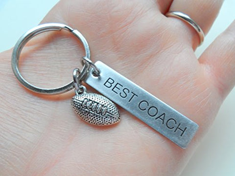 Football Coach Appreciation Gift • Engraved "Best Coach" Keychain | Jewelry Everyday