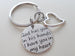 God Has You in His Hands I Have You in My Heart Saying Keychain & Heart Charm