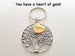 Golden Mom Heart and Tree Charm Keychain, Mom Heart of Gold Keychain