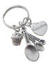 Grandma's Baking Keychain, Measuring Spoon Cupcake Keychain,You Make Life Sweet