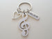 Treble Clef, Believe, & Heart Charm Keychain, Musician Keychain, Music Teacher, School Staff, or Volunteer