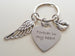 Heart Shaped Forever in My Heart Keychain with Wing and Baby Feet Charm, Baby Loss Memorial Gift