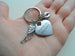 Heart Shaped Forever in My Heart Keychain with Wing and Baby Feet Charm, Baby Loss Memorial Gift