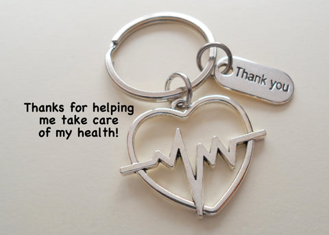 Heartbeat Medical Charm Keychain, Doctor Office Gift, Hospital Staff Gift, Thank you Gift