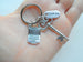 Key & Laptop Charm Keychain with Thank You Charm, Employee Keychain, Telework, Remote Work Staff, Secretary, Receptionist, Office Staff, or IT Keychain