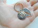 Custom Forever in My Heart Disc & Baby Feet Charm Keychain with Wings Charm, Letter Charm and Birthstone Charm, Infant Loss Gift, Miscarriage Stillborn, Memorial Keychain