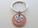 I Love You Heart Charm Layered Over 1980 Penny Keychain; 42 Year Anniversary, Couples Keychain