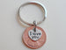 I Love You Heart Charm Layered Over 1981 Penny Keychain; 44 Year Anniversary Gift, Couples Keychain