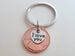 I Love You Heart Charm Layered Over 1982 Penny Keychain; 40 Year Anniversary Gift, Couples Keychain