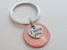 I Love You Heart Charm Layered Over 1987 Penny Keychain; 35 Year Anniversary Gift, Couples Keychain
