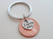 I Love You Heart Charm Layered Over 1987 Penny Keychain; 38 Year Anniversary Gift, Couples Keychain