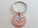 I Love You Heart Charm Layered Over 1988 Penny Keychain; 34 Year Anniversary Gift, Couples Keychain