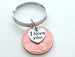 24 Year Anniversary Gift • I Love You Heart Charm Layered Over 1998 Penny Keychain by Jewelry Everyday