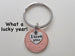 I Love You Heart Charm Layered Over 2017 Penny Keychain, Couples Keychain