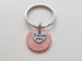 I Love You Heart Charm Layered Over 2018 US One Cent Penny Keychain; Anniversary Gift, Couples Keychain