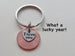 I Love You Heart Charm Layered Over 2018 US One Cent Penny Keychain; Anniversary Gift, Couples Keychain