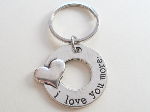 "I Love You More" Couples Keychain