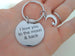 "I Love You to the Moon & Back" Stainless Steel Saying Disc Keychain with Moon Charm