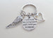 "I Will Hold You in My Heart Until I Hold You in Heaven" Saying Keychain With Wing & Heart Charm