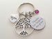 Custom Mom Tree Keychain with a Thanks for Helping Me Grow Disc Charm and Birthstone Charm Option, Gift for Mom or Gift for Grandma