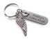 Daddy's Little Angel Engraved Keychain, Baby Memorial Keychain, Wing Charm and Baby Feet Charm