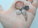 Paw & Wing Charm Keychain with a Forever Loved Heart Charm, Pet Memorial Keychain