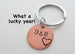 Personalized Penny Keychain Stamped with Initials and Heart Around the Year, Anniversary Gift