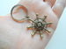 Large Bronze Ships Helm Charm Keychain