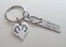 Forever In My Heart Engraved Rectangle Twin Babies Memorial Keychain, Twins Feet Heart Charm & Wing Charm