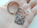 Compass Keychain with Infinity Charm - I'd Be Lost Without You; Couples Keychain