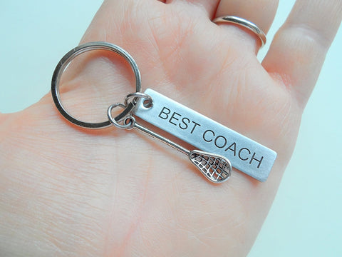 Lacrosse Coach Appreciation Gift • Engraved "Best Coach" Keychain | Jewelry Everyday