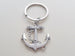 Large Silver Tone Anchor Keychain - "You're The Anchor In My Life"