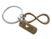 Love Tag with Bronze Infinity Symbol Keychain - You and Me for Infinity; Couples Keychain