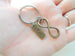 Love Tag with Bronze Infinity Symbol Keychain - You and Me for Infinity; Couples Keychain, Custom Engraved Tag Options