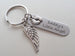 Daddy's Little Angel Engraved Keychain, Baby Memorial Keychain, Wing Charm and Baby Feet Charm