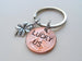 Lucky Us 2007 Penny Hand Stamped Keychain With Clover Charm - 14 Year Anniversary Gift