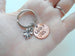 Lucky Us 2007 Penny Hand Stamped Keychain With Clover Charm - 14 Year Anniversary Gift