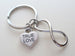 "True Love" Heart Charm with Infinity Symbol Charm Keychain - You and Me for Infinity; Couples Keychain