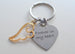 Heart Shaped Forever in My Heart Keychain with Golden Wing Charm, Passing Away Loss Memorial Keychain