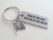 Military Appreciation Keychain, "Home of the Free Because of the Brave" Engraved Stainless Steel Keychain Tag with Flag Charm