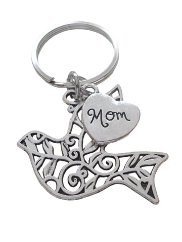 Mom Bird Keychain, Mother's Gift- Thanks for Teaching Me How to Fly